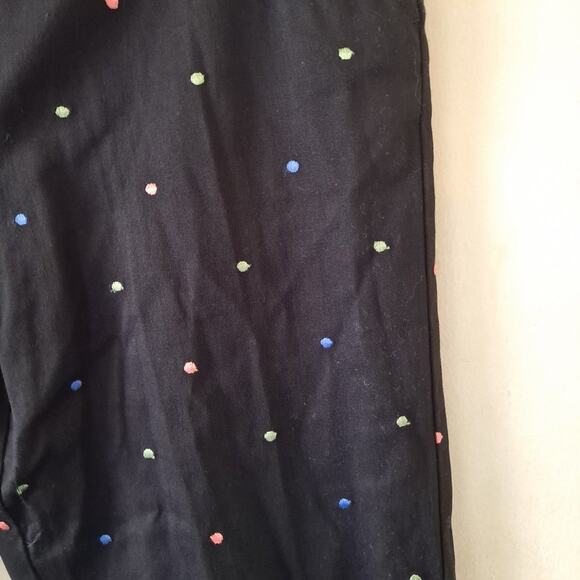 Black multicolored polka dotted Crop Pant - Sz 16P - Picture 12 of 14